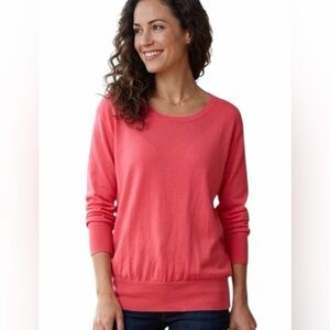 DKNY Cashmere Scoop Neck Pullover Sweater – Vibrant Pink/Coral - Size Large
